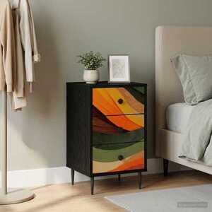 Imagine vidaXL Dulap de noapte BONN Stejar Negru 36 x 33 x 61 cm