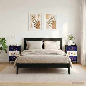 Imagine vidaXL Dulap de noapte MAINZ 2 buc. Stejar Negru 36 x 33 x 61 cm