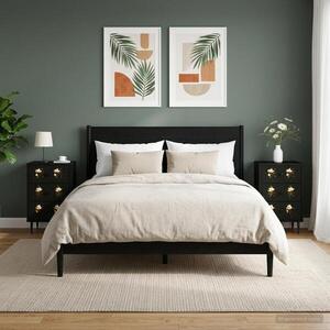 Imagine vidaXL Dulap de noapte BREMEN 2 buc. Stejar Negru 36 x 33 x 61 cm