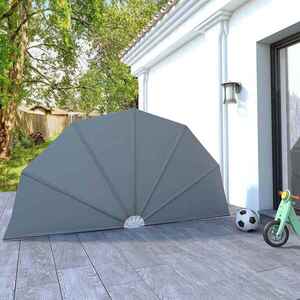 Imagine vidaXL Copertină laterală pliabilă de terasă, gri, 160 cm