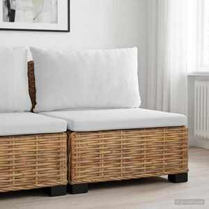 Imagine vidaXL Sofa Medie cu Perne GENDT Ratan Natural natural