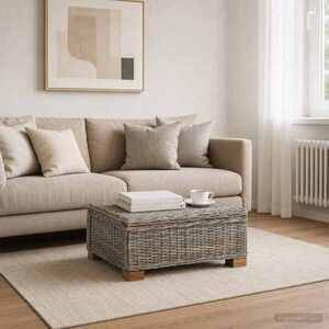 Imagine vidaXL Masă de cafea GENDT Ratan Natural Gri Kubu 67 x 60 x 30 cm