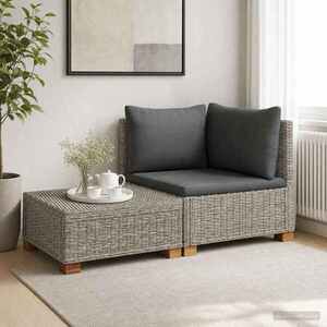 Imagine vidaXL 2 buc. Set de Lounge din Ratan cu Perne GENDT Ratan Natural