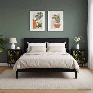 Imagine vidaXL Dulap de noapte RHENEN 2 buc. Stejar Negru 36 x 33 x 51 cm