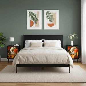 Imagine vidaXL Dulap de noapte GENNEP 2 buc. Stejar Negru 36 x 33 x 51 cm