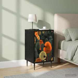 Imagine vidaXL Dulap de noapte ZAANDAM 2 buc. Stejar Negru 36 x 33 x 61 cm