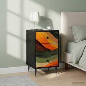 Imagine vidaXL Dulap de noapte BONN 2 buc. Stejar Negru 36 x 33 x 61 cm