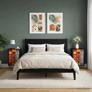 Imagine vidaXL Dulap de noapte ESSEN 2 buc. Stejar Negru 36 x 33 x 61 cm