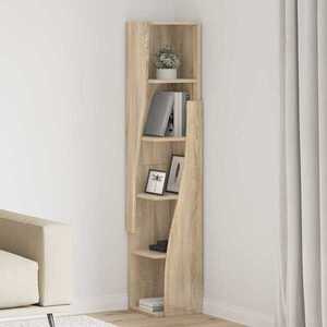 Imagine vidaXL Dulap de colț 27, 5x27x140cm Lemn prelucrat Stejar Sonoma