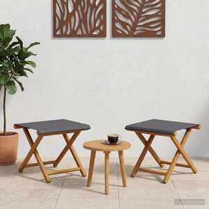 Imagine vidaXL Scaun de plajă 2 pcs Lemn de eucalipt masiv Gri