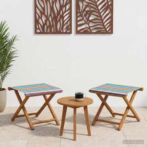 Imagine vidaXL Scaun de plajă 2 pcs Lemn de eucalipt masiv Multicolour
