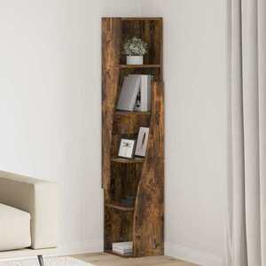Imagine vidaXL Dulap de colț 27, 5x27x140cm Lemn prelucrat Stejar fumuriu