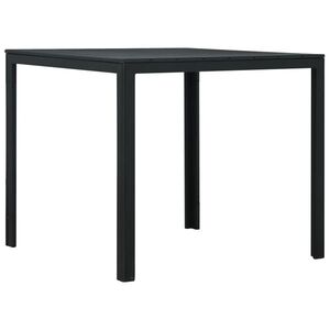 Imagine vidaXL Măsuță de cafea, negru, 78x78x74 cm, HDPE, aspect lemn