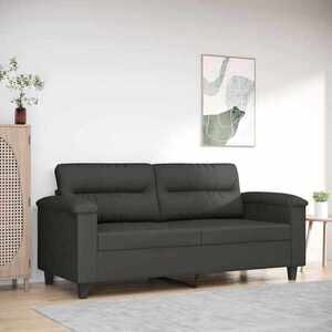 Imagine vidaXL Canapea cu 2 locuri, gri închis, 140 cm, țesătură microfibră