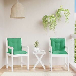 Imagine vidaXL Perne scaun cu spătar mic, 2 buc., verde, 100x50x7 cm, textil
