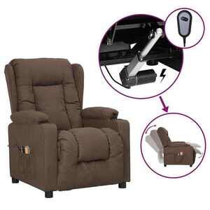 Imagine vidaXL Fotoliu de masaj electric rabatabil, gri taupe, textil