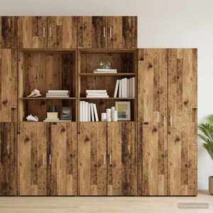 Imagine vidaXL Dulap de depozitare cu rafturi Lemn vechi 70 x 42, 5 x 225 cm