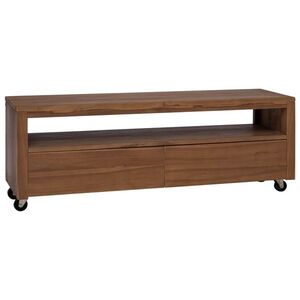 Imagine vidaXL Cabinet TV 110 x 30 x 40 cm natural Lemn solid de tec