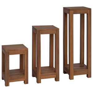 Imagine vidaXL Suport pentru plante 3 buc. natural 25 x 25 x 80 cm
