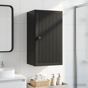 Imagine vidaXL Dulap de perete pentru baie EDE Negru 30 x 31 x 59 cm