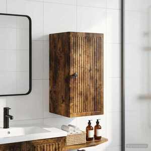 Imagine vidaXL Dulap de perete pentru baie EDE Stejar fumuriu 30 x 31 x 59 cm