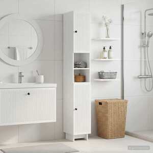 Imagine vidaXL Cabinet de Baie cu Raft Deschis EDE Alb foarte lucios