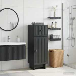 Imagine vidaXL Dulap de Depozitare pentru Baie EDE Negru 30 x 31 x 80 cm