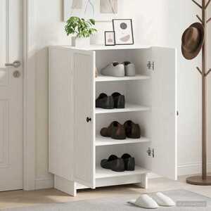 Imagine vidaXL Dulap pentru pantofi EDE 59, 5 x 39, 5 x 90 cm Lemn prelucrat Alb