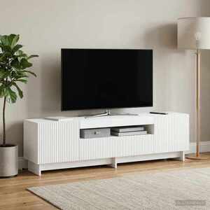 Imagine vidaXL Cabinet TV cu LED Alb Lemn prelucrat
