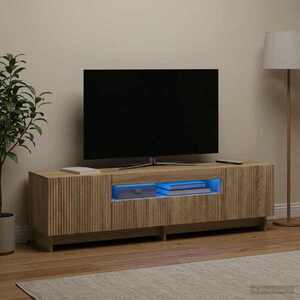 Imagine vidaXL Cabinet TV cu LED Stejar Sonoma Lemn prelucrat