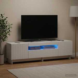 Imagine vidaXL Cabinet TV cu LED Alb foarte lucios Lemn prelucrat