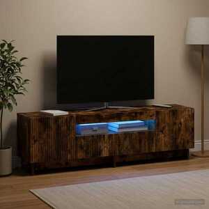 Imagine vidaXL Cabinet TV cu LED Stejar fumuriu Lemn prelucrat