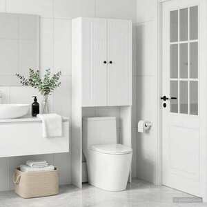 Imagine vidaXL Dulap pentru toaletă EDE Alb 66 x 25, 5 x 190 cm Lemn prelucrat