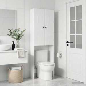 Imagine vidaXL Dulap pentru toaletă EDE Alb foarte lucios 66 x 25, 5 x 190 cm
