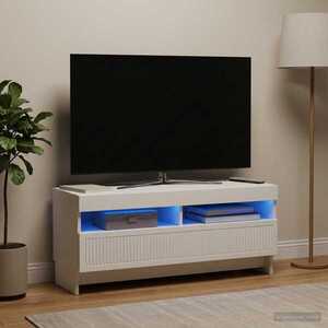 Imagine vidaXL Cabinet TV cu LED Alb Lemn prelucrat
