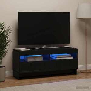 Imagine vidaXL Cabinet TV cu LED Negru Lemn prelucrat
