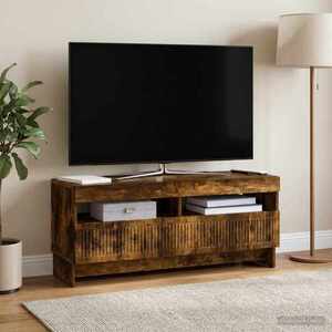 Imagine vidaXL Cabinet TV cu LED Stejar fumuriu Lemn prelucrat