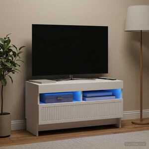 Imagine vidaXL Cabinet TV cu LED Alb Lemn prelucrat