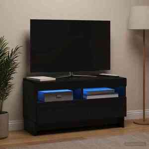 Imagine vidaXL Cabinet TV cu LED Negru Lemn prelucrat