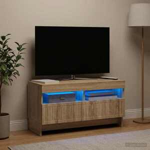 Imagine vidaXL Cabinet TV cu LED Stejar Sonoma Lemn prelucrat