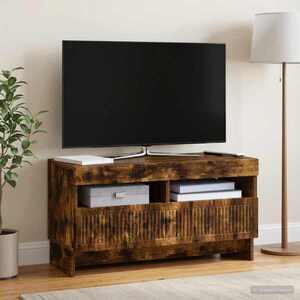 Imagine vidaXL Cabinet TV cu LED Stejar fumuriu Lemn prelucrat