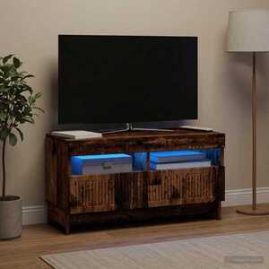 Imagine vidaXL Cabinet TV cu LED Lemn vechi Lemn prelucrat
