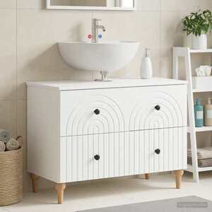 Imagine vidaXL Dulap pentru Chiuveta de Baie ALKMAAR Alb 82 x 41 x 59 cm