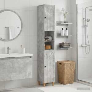 Imagine vidaXL Cabinet de Baie cu Raft Deschis ALKMAAR Gri Beton