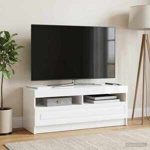 Imagine vidaXL Cabinet TV cu LED Alb foarte lucios Lemn prelucrat