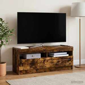Imagine vidaXL Cabinet TV cu LED Stejar fumuriu Lemn prelucrat