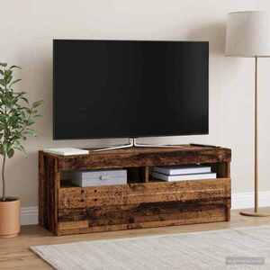 Imagine vidaXL Cabinet TV cu LED Lemn vechi Lemn prelucrat