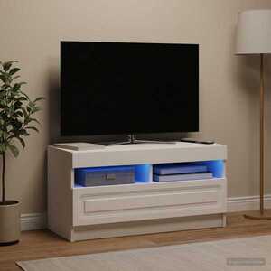 Imagine vidaXL Cabinet TV cu LED Alb Lemn prelucrat
