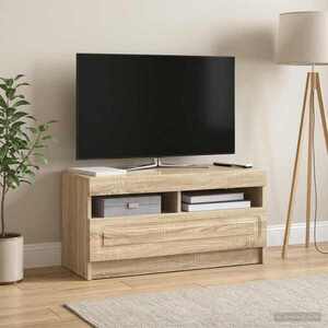 Imagine vidaXL Cabinet TV cu LED Stejar Sonoma Lemn prelucrat
