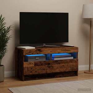 Imagine vidaXL Cabinet TV cu LED Lemn vechi Lemn prelucrat
